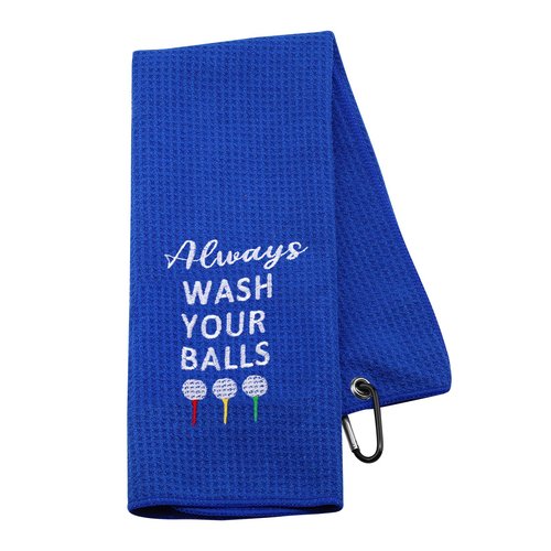 GJTIM Funny Golf Towel Gift Always Wash Your Balls for Men Father's Day Birthday (Wash Your Balls Golf Towel)