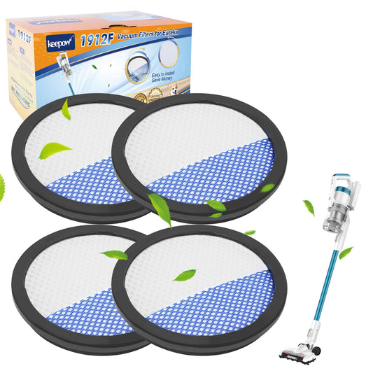 KEEPOW Vacuum Filters Compatible with Eureka RapidClean Pro Cordless Cleaner NEC180 NEC280TL NEC380 NEC480 NEC185 NEC186 NEC190 Vacuum Cleaner Replacement Filters, 4 Pack