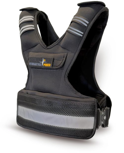GYMNASTICS POWER Weighted Vest for Men and Women – Adjustable Mid-Weight Workout Vest for Strength Training, Running, Cardio, Fitness & Cross Training (Black, 10 LB)