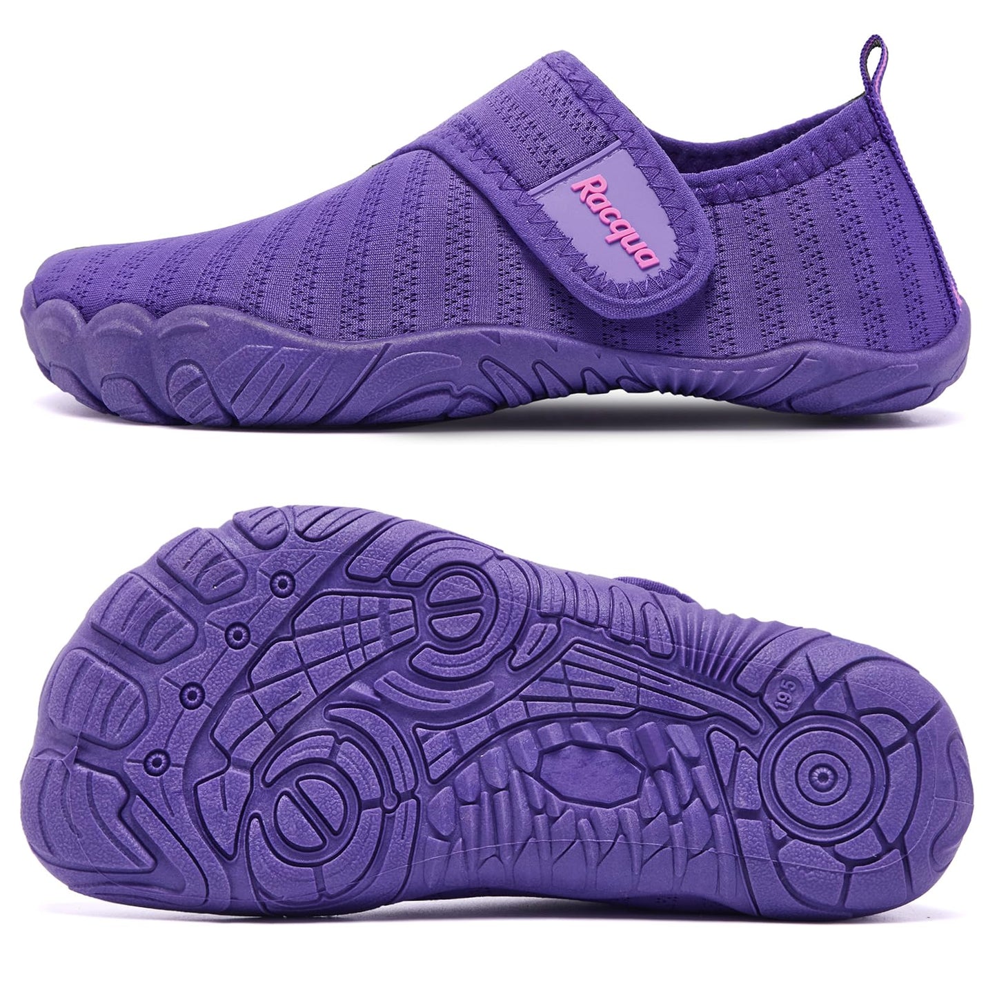 Racqua Girls Water Shoes Kids Boys Pool Beach Outdoor Sports Lightweigh Shoes Quick Dry Swim Breathable Non-Slip Shoes Purple Big Kid 1