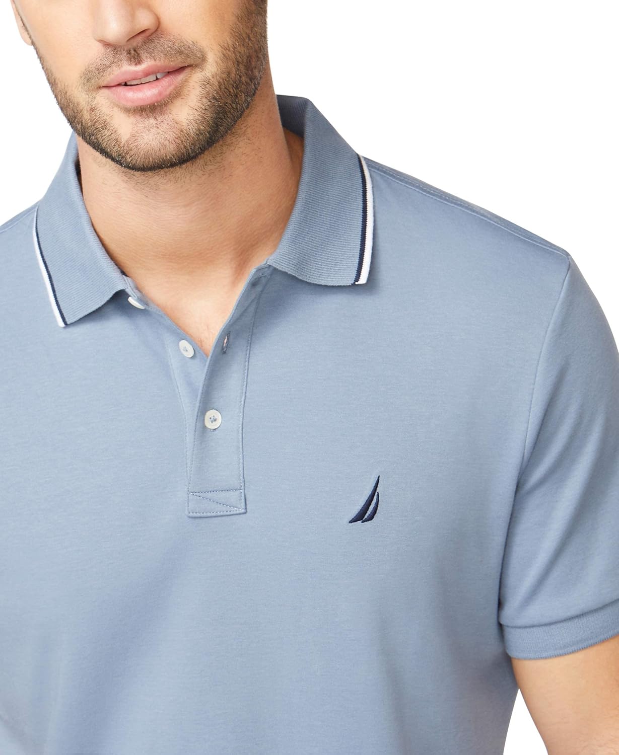 Nautica Men's Classic Fit Polo Shirt - Short Sleeve with Dual Tipped Collar | Stylish Casual Wear