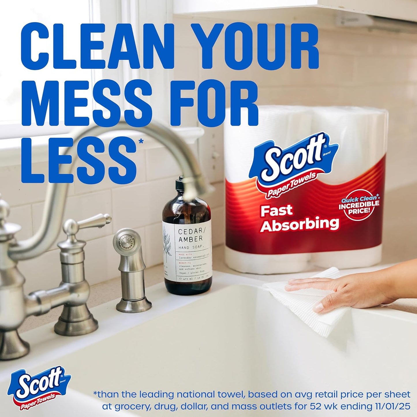 Scott Paper Towels - Choose-A-Sheet, 6 Double Rolls (12 Regular Rolls, 108 Sheets Each)