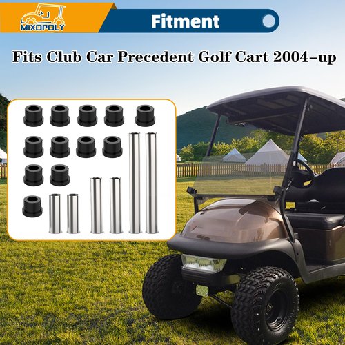 Mixopoly Front Spring and Upper A-Arms Bushing Sleeve Kit 102289901 for Club Car Precedent Golf Cart 2004-up, Replace OEM 102956201 102288101 102287701 102287601