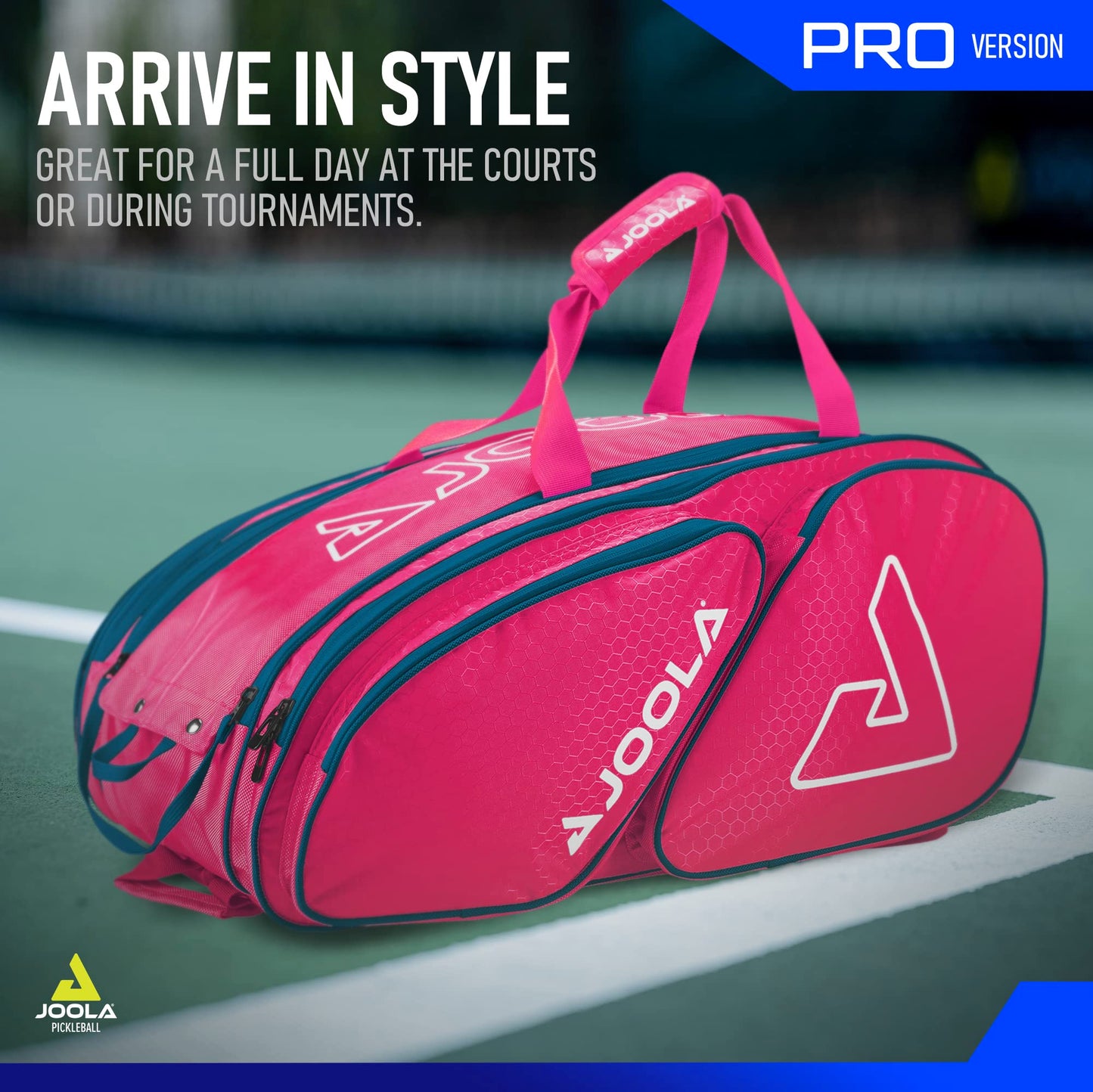 JOOLA Tour Elite Pro Pickleball Bag – Backpack & Duffle Bag for Paddles & Pickleball Accessories – Thermal Insulated Pockets Hold 4+ Paddles - Includes Fence Hook