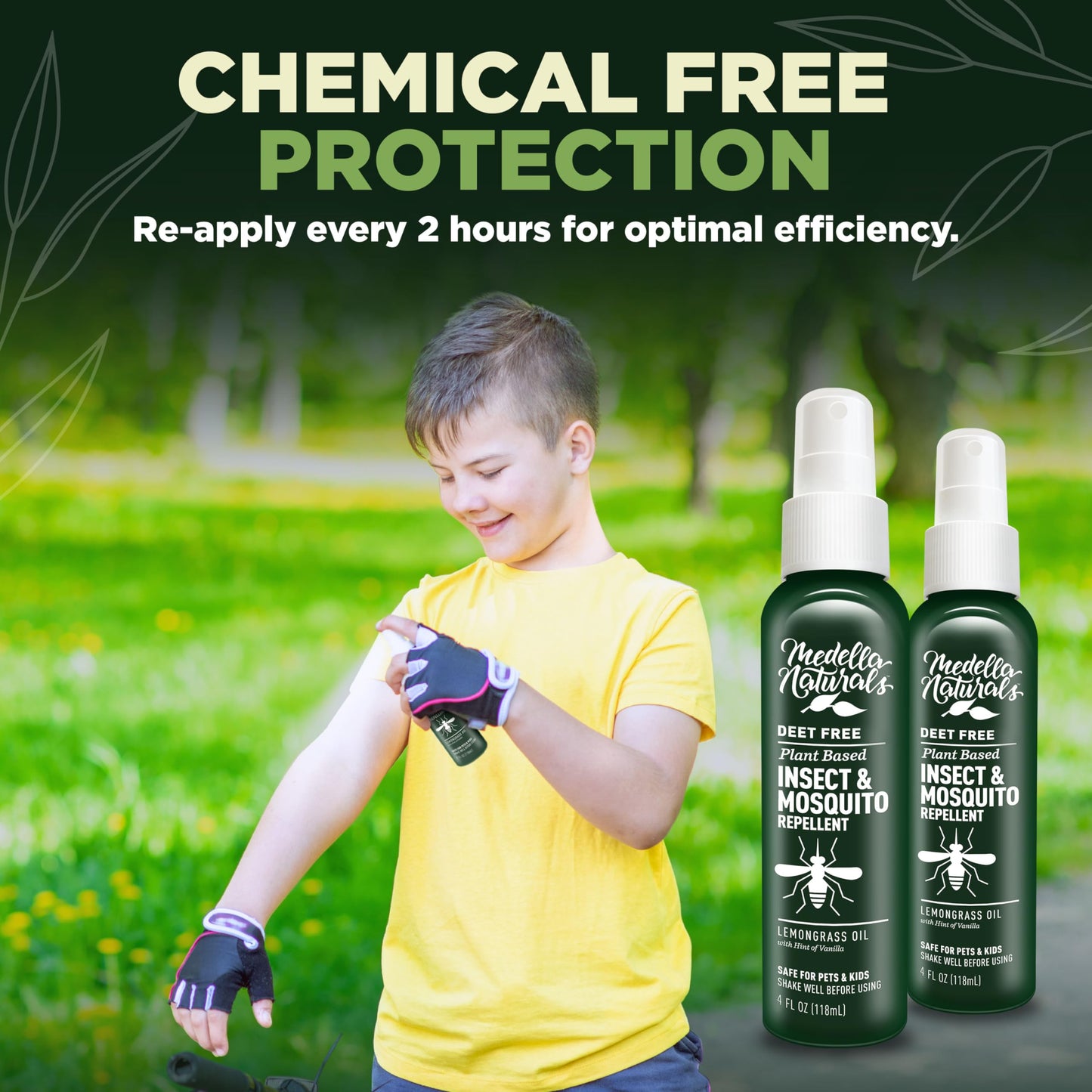 Deet-Free Insect & Mosquito Repellent – Nice Smelling, Pack of 2 (4 oz)