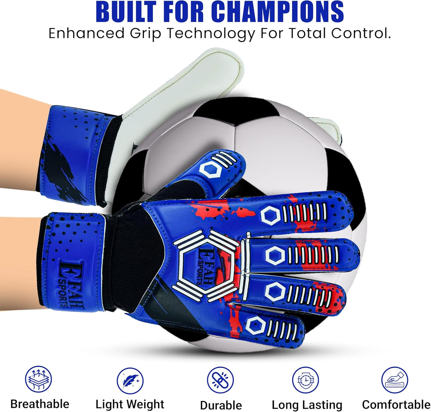 Regine Switzerland Soccer Goalkeeper Gloves - Strong Grip for Kids & Youth | Durable Football Goalie Gear