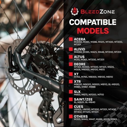 BleedZone Brake Bleed Kit for Shimano Brakes, Bycicle Hydraulic Brake Tool with 120ml Mineral Oil and Pro Syringe - Fits with Shimano Bike, Mountain Bike Brake Bleed Kit