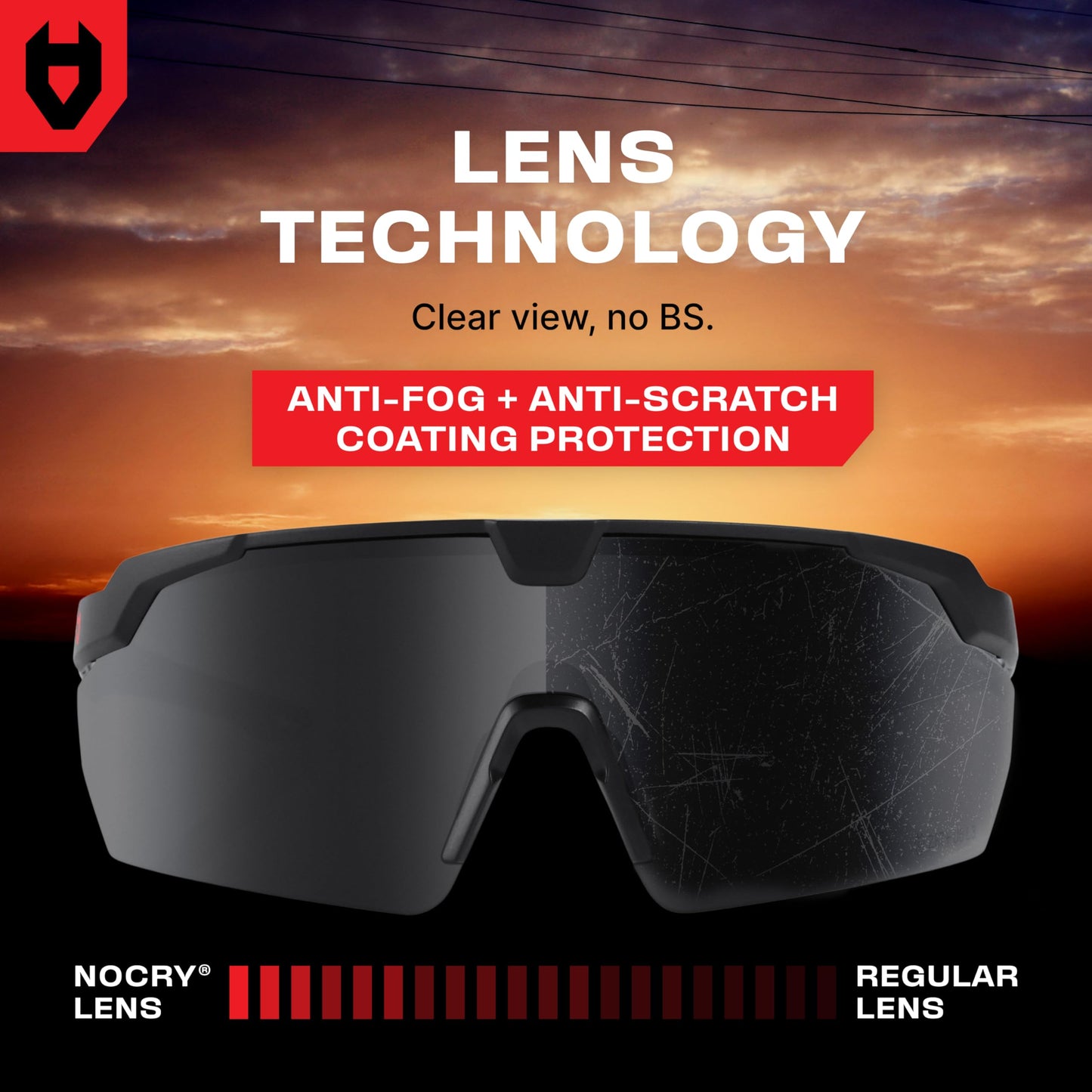 NoCry Tinted Safety Glasses For Men and Women with Premium Anti-Fog & Anti-Scratch — 100% UV Protection — Safety Sunglasses for Men or Z87 Sunglasses for Women — Perfect ANSI Z87 Safety Glasses Tinted