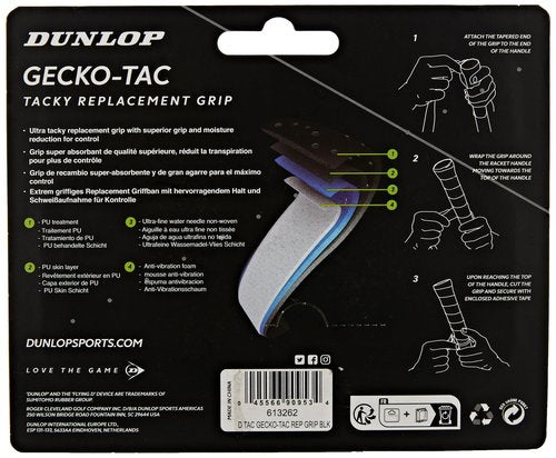 Dunlop Sports Gecko-Tac Tennis Replacement Grip, White