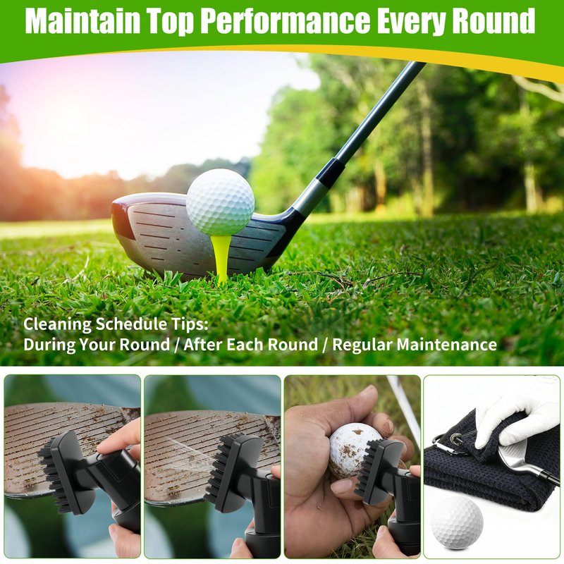 Ciawlro Golf Clubs Cleaning Kits, Golf Brush and Towel, Club Cleaner Accessories with Retractable Squeeze 5 oz Water Bottle, Groove Scrubber Cleaner for Golf Cart Accessories Gift Stuff for Men Women