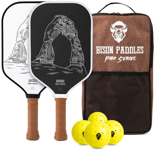 Bison Paddles: Carbon Fiber Pickleball Paddle Set of 2 - National Parks Edition | Durable Unibody Construction | Textured Carbon Fiber Surface | Every Purchase Helps Fund National Parks