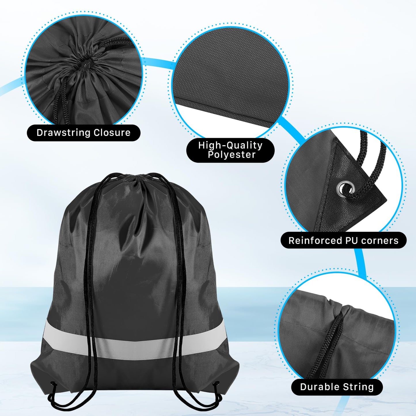 CACASO 16 Pack Drawstring Backpack Bulk, Drawstring Bags