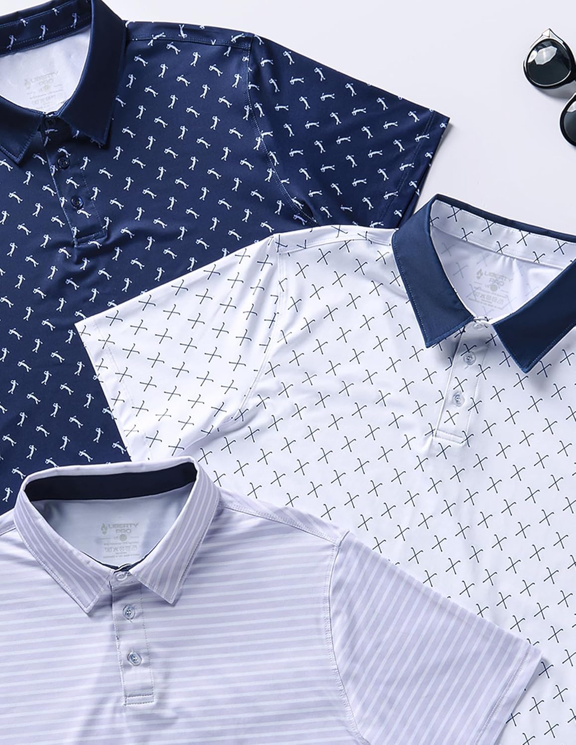 Skiennix Men's Golf Shirts - Performance Short Sleeve Moisture-Wicking Polo | 3-Pack Active Wear
