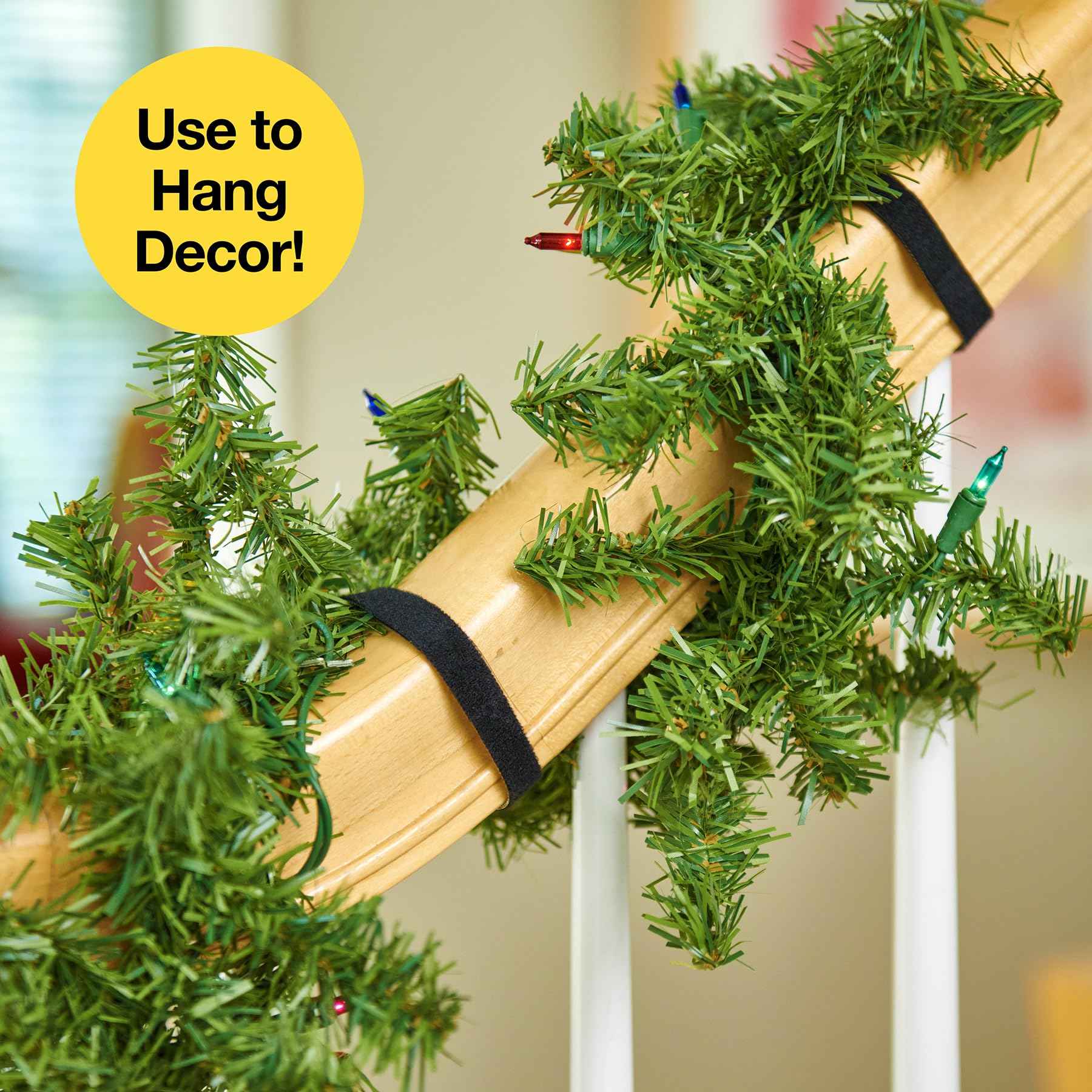 Self-Gripping Perforated Roll Cable Ties by Wrap-It Storage - 3 Pack of 12' x .75" Rolls Black - Cord Organizer for Appliances and Home Office Cables