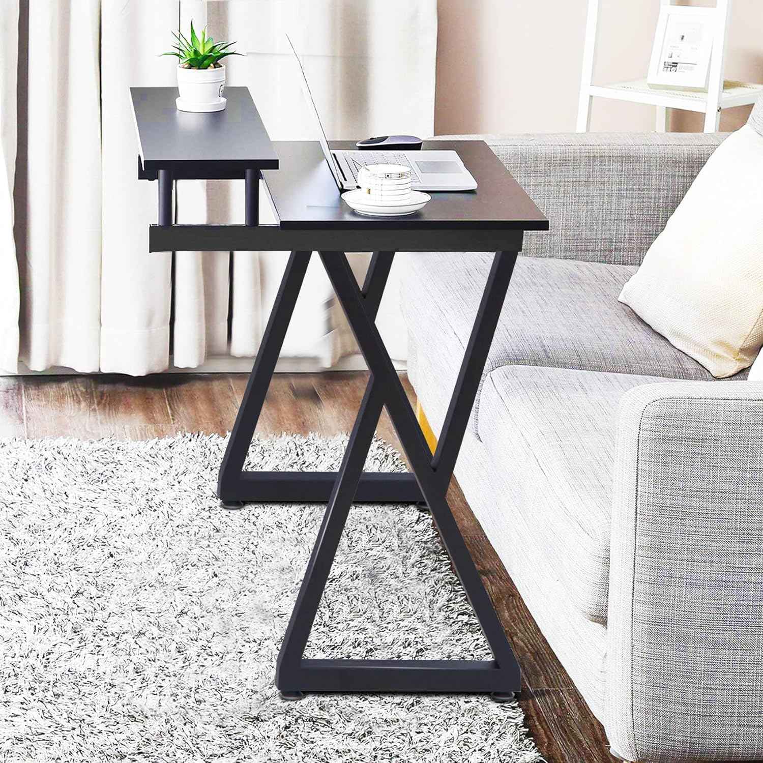 GarveeTech Metal Table Legs 28 in H×18 in W - Heavy Duty, Modern Design, Ideal for DIY Projects, Desk Legs - X-Shape Metal Coffee Table Legs, Black Finish