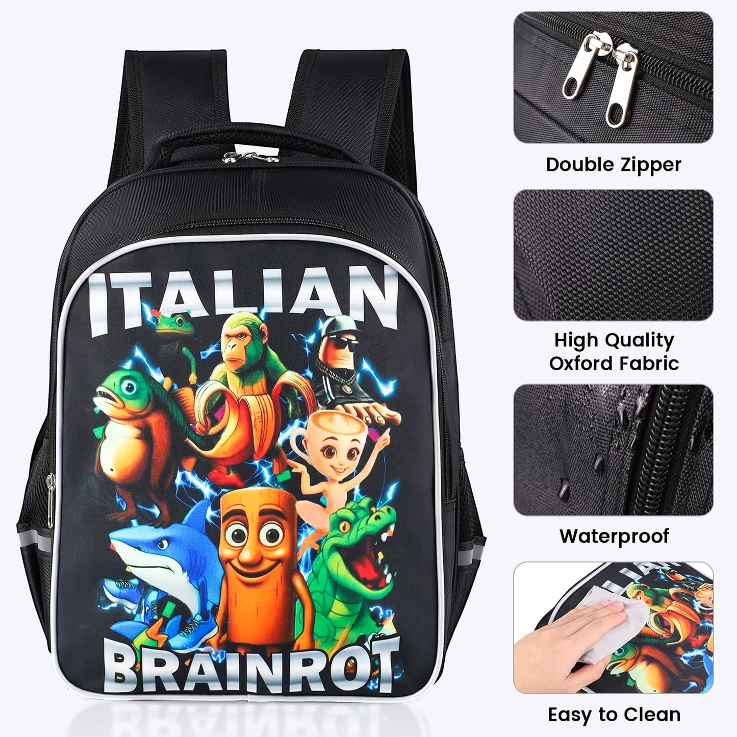 Tintinwiwigo Italian Brainrot Backpack, Brainrot Backpack, Casual Daypack Backpacks,Travel Lightweight Daypack
