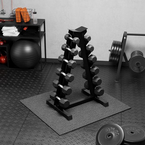 GarveeLife Premium Hex Dumbbell Weight Set - Rubber Coated, 210 LBS (6 Pairs) for Home Gym Workouts