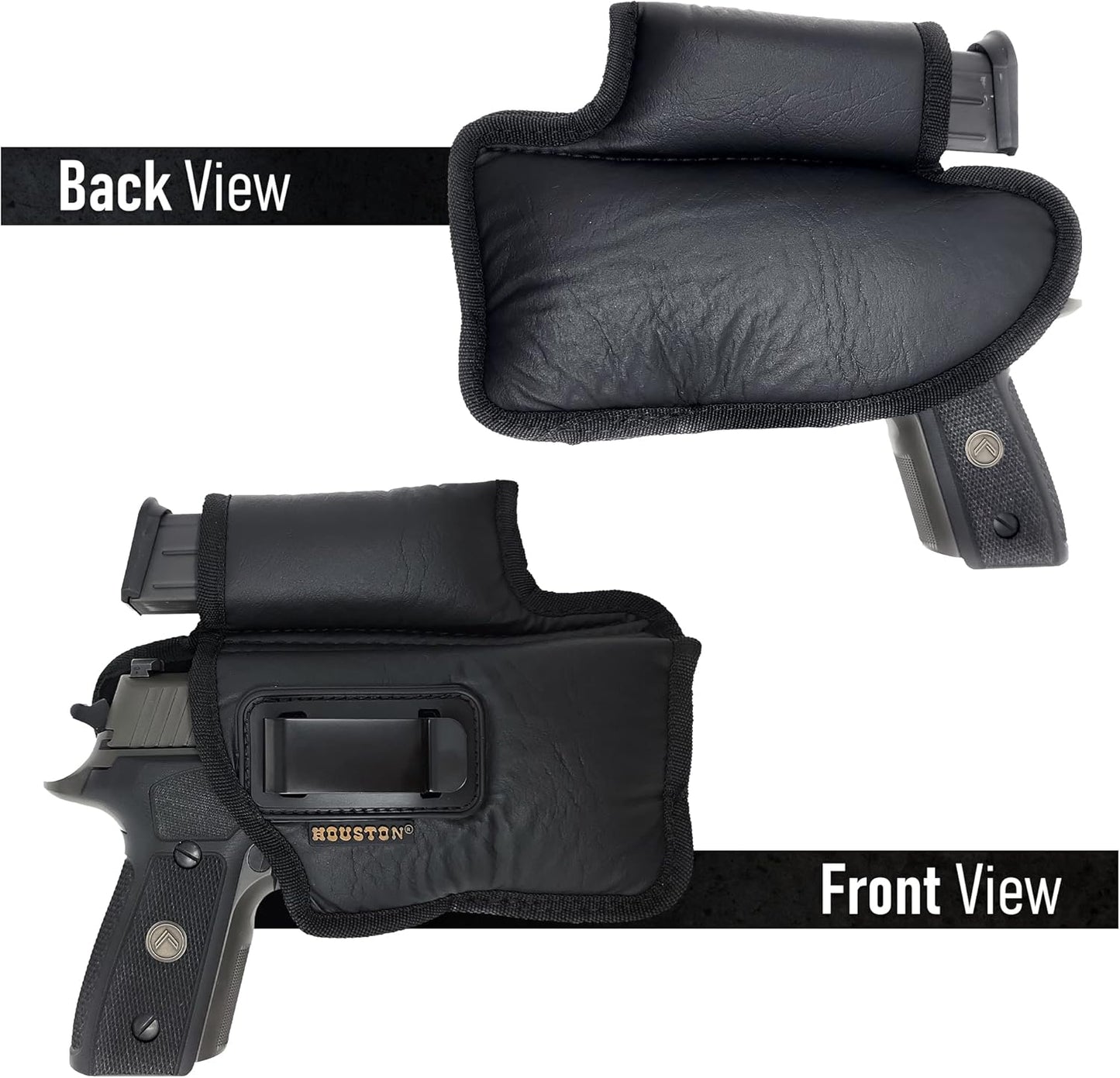 Skiennix IWB Pistol Holster - Eco Leather with Mag Pouch for Full Size XDM, Glock 17/19/21, 92 FS (Right)
