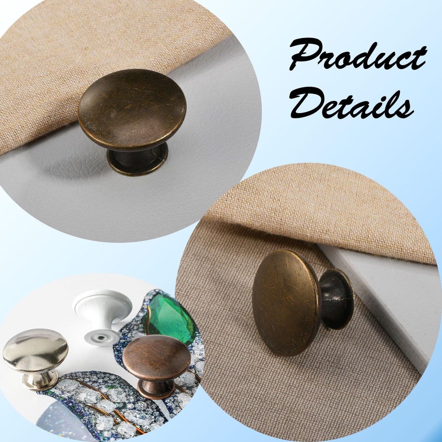 Mokife Antique Cupboard Door Knobs Bronze, 12 Pack Round Metal Wardrobe Handles Kitchen Cabinet Pulls with Screws for Chest of Drawers Furniture Dresser Door, 30x21mm