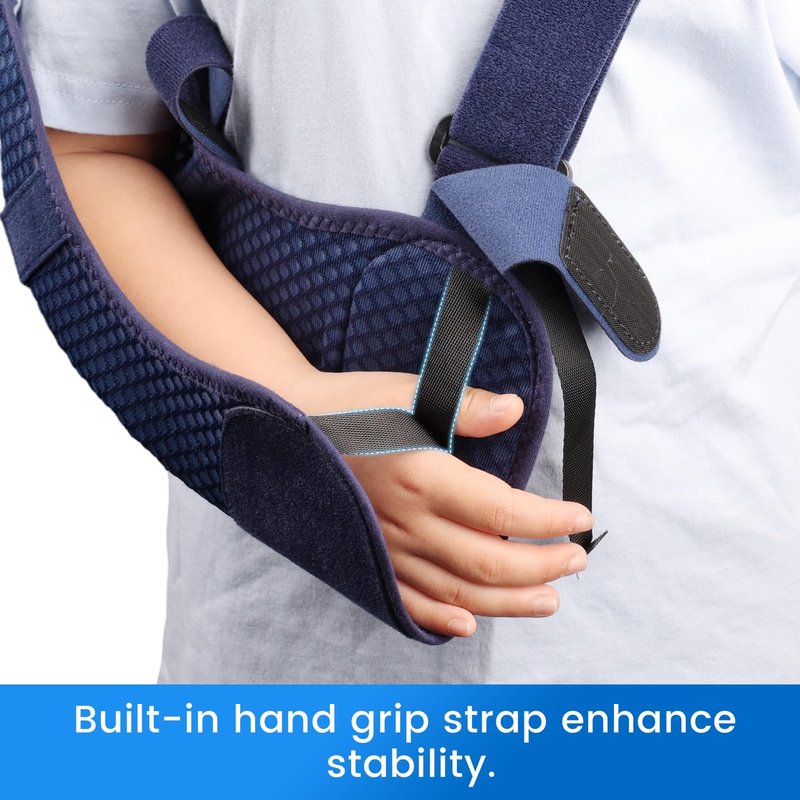 Velpeau Kids Arm Sling Shoulder Immobilizer with Waist Strap, Ventilated & Breathable Design, Arm Support Brace for Children, Boys, Girls (Kids Mesh Version-Left Hand, X-Small)