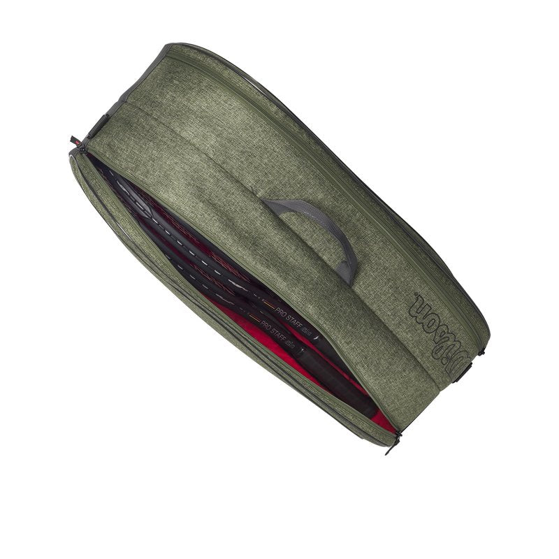 Wilson Team Tennis Racket Bag - Heather Green, Holds up to 6 Rackets