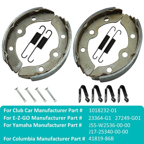 101823201 Club Car Brake Shoes Springs Pins Kits for Yamaha DS PrecedentG1/G2/G3/G5/G8/G9/G11 E-Z-GO Gas Electric Golf Cart Replacement Brake Shoes