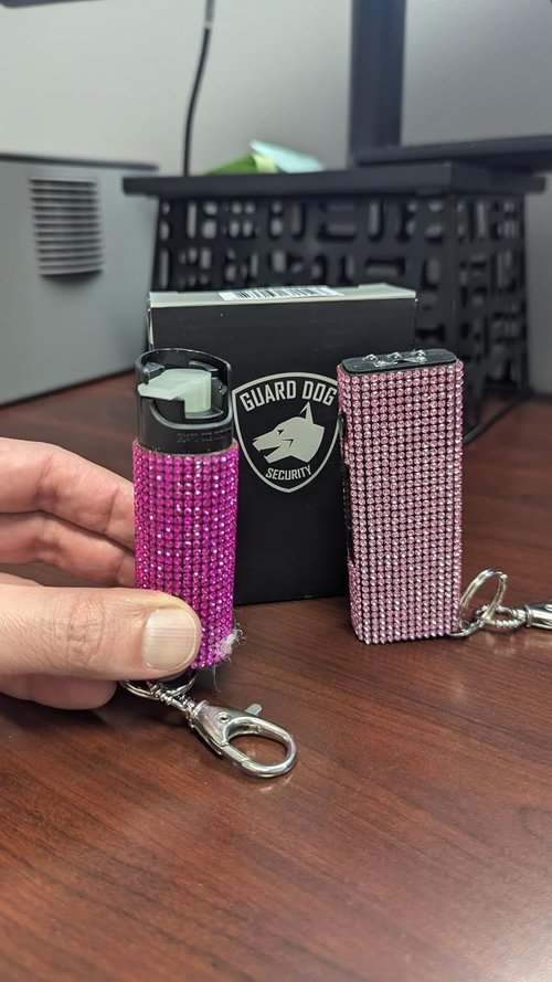 Guard Dog Security Pepper Spray Keychain - Red Hot Self Defense Spray with UV Dye | Choose Leather Holster Color