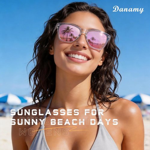 DANAMY Women's Polarized Sunglasses - Trendy Designer UV400 Protection | Mirrored Finish