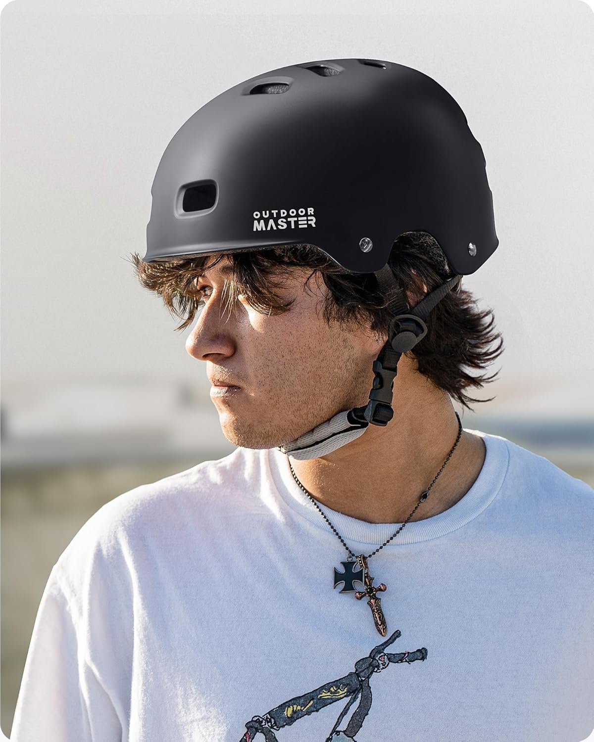 OutdoorMaster Skateboard Cycling Helmet - Multi-Sport Ventilation with Removable Liners for All Ages