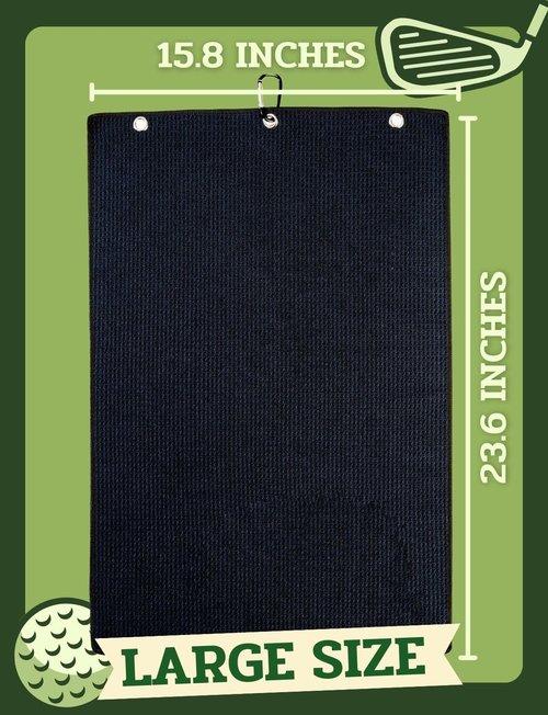 CybGene Brother Gifts Golf Towels, Golf Accessory for Golf Bags, Golf Gifts for Men on National Golf Day, Retirement, 16x24in Microfiber Golf Towel, Black