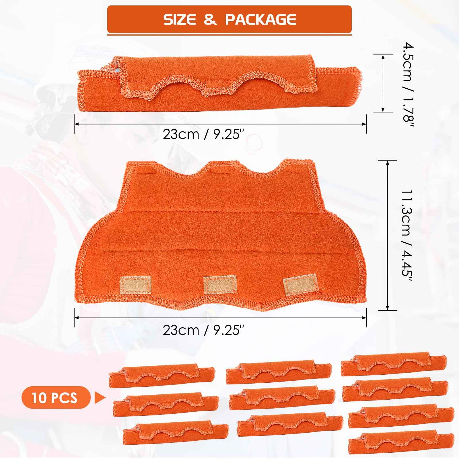 Aolamegs Safe Hard Hat Sweatband- 10PCS Sweat Bands Washable, Hard Hat Liner Replacement, Flame Retardant Cotton Hard Hat Accessories Sweat for Welding Helmet, Construction Hats, Chainsaw Helmet