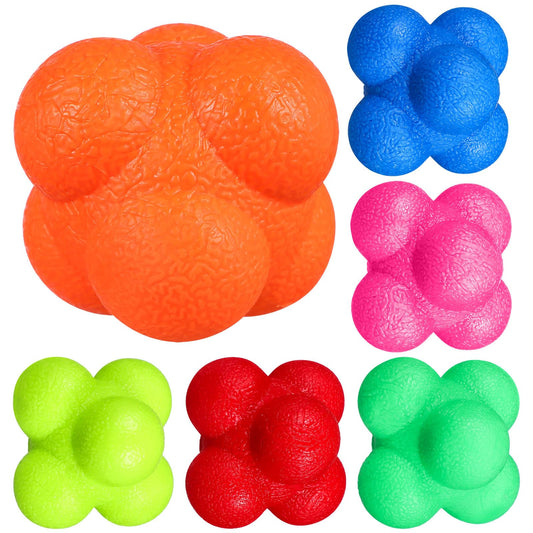 Toyvian 6 Pcs Agility Reaction Reflex Balls Bounce Ball Training Pack for Hand Eye Coordination Sports Workout Indoor Outdoor