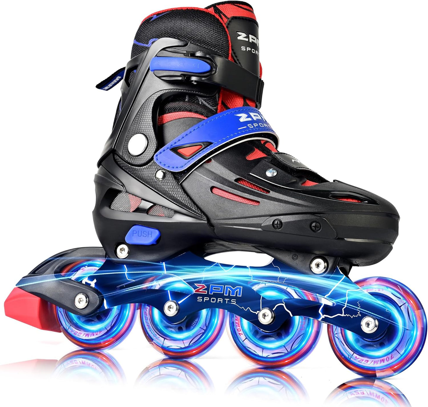 2PM SPORTS Inline Skates for Kids | Adjustable Light-Up Roller Skates for Ages 5-12