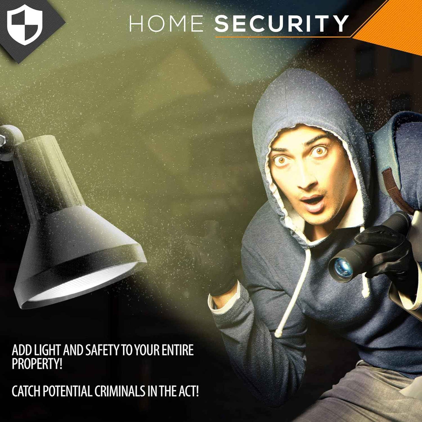 150W Outdoor Security Flood Light - Dual Head, Weatherproof Cast Aluminum, Dark Bronze Finish