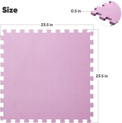32 Pack EVA Interlocking Foam Exercise Mats - Durable Puzzle Gym Flooring for Home Workouts & Play Areas | Blue, 24 in x 24 in x ½ in