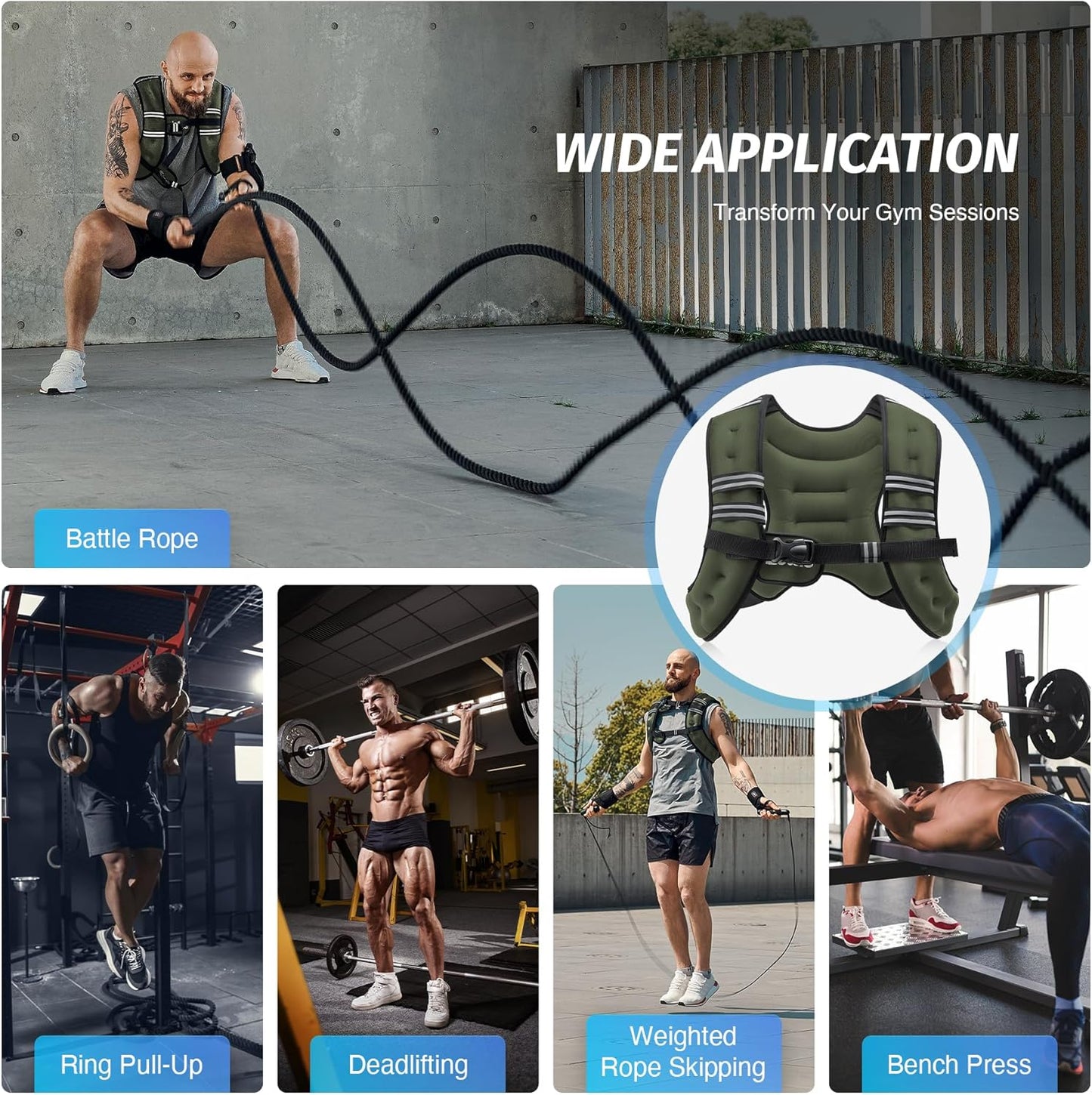 ZELUS Weighted Vest - Versatile 6lb to 30lb Options with Reflective Stripe for Enhanced Workouts