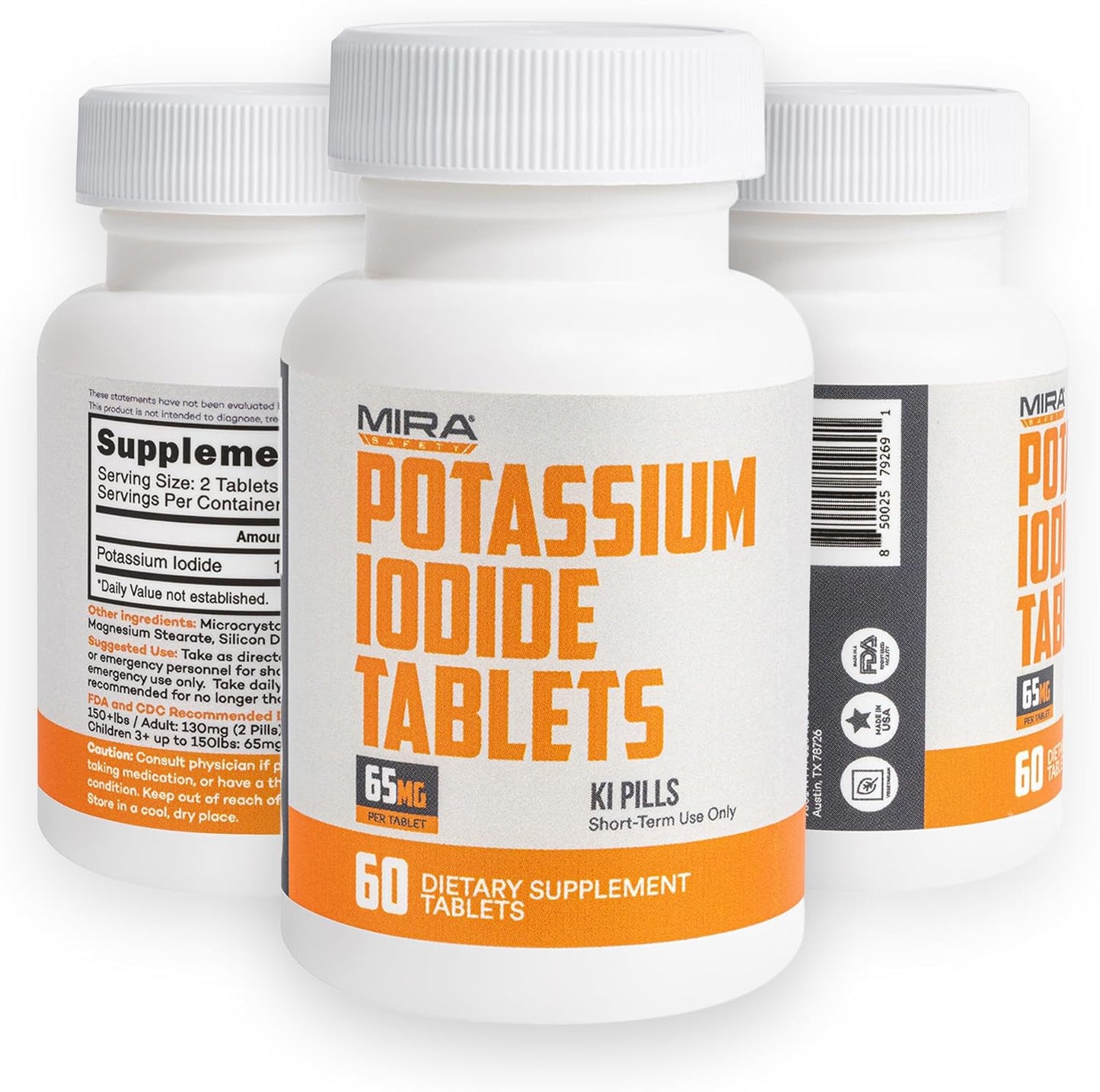 Potassium Iodide Tablets - 60 Count Emergency Radiation Protection Pills for Safety