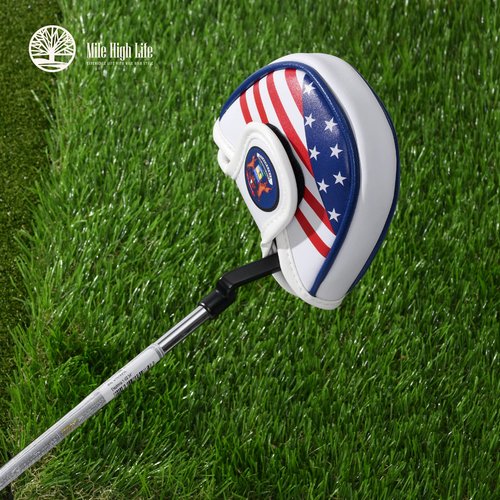 Mile High Life | US States Flag Mallet Putter Cover | Synthetic Leather Golf Head Covers | America Flag Putter Headcover compatible with Odyssey/Taylormade/Scotty Cameron Putters (Michigan )
