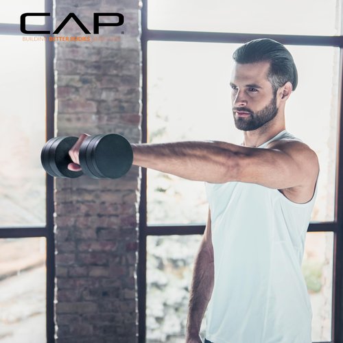 CAP 15 lb Adjustable Dumbbell – Compact Cast Iron Weight with Black Handle - Pair