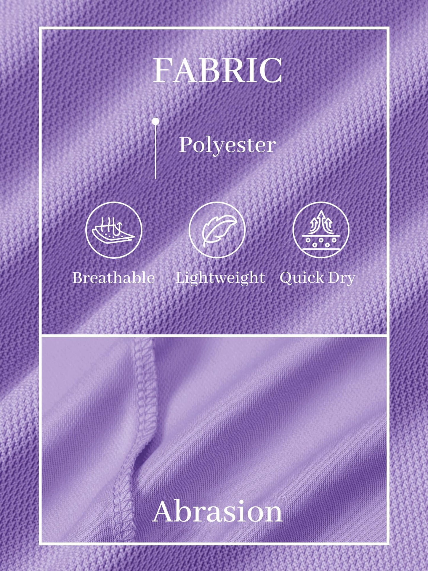TACVASEN Mens Golf Shirt Dry Fit Mens Polo Shirts Short Sleeve Performance Golf Polos for Men with Collar Work Shirts Light Purple, 3XL