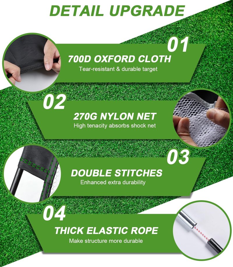 Golf Net, 10x7FT Golf Practice Net with Tri-Turf Mat for Outdoor Indoor, All-in-One Hitting Aid for Backyard Training Driving Chipping Swing, Gifts for Men/Him/Dad/Golfer