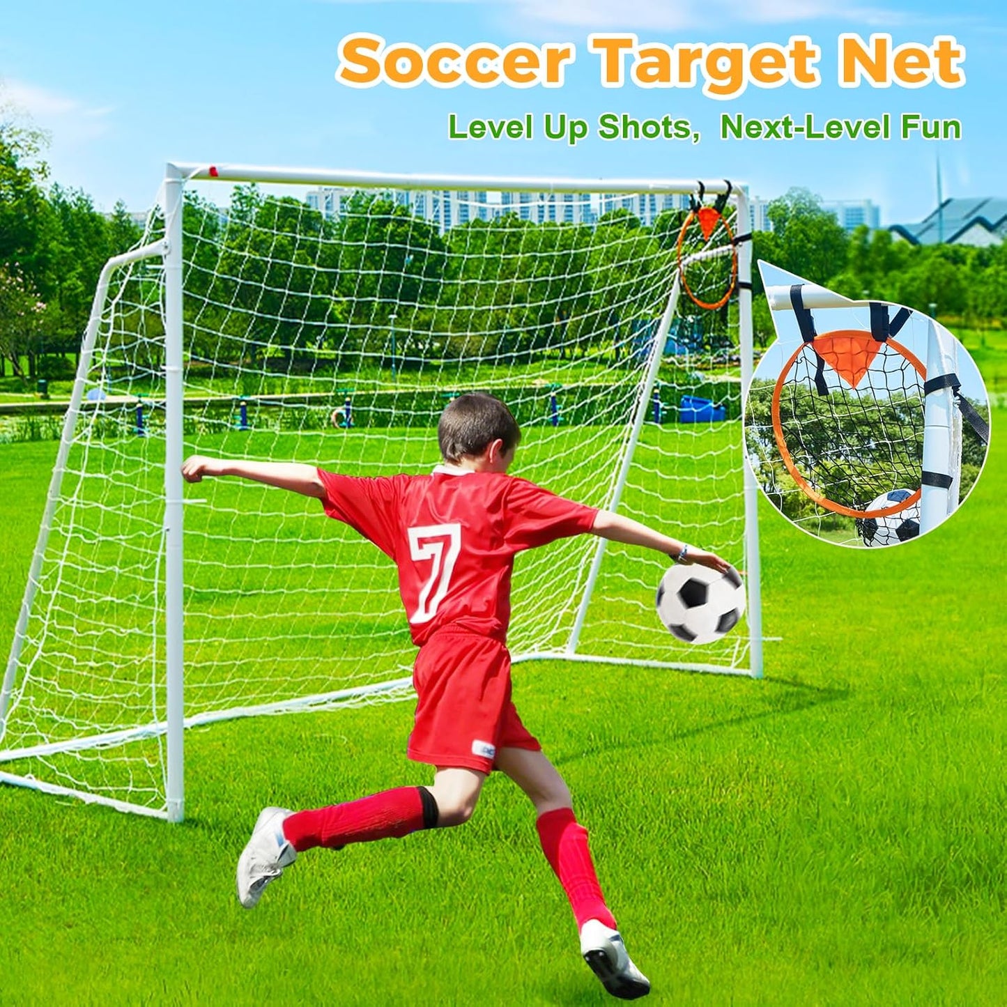 Metal Soccer Goals by [Brand Name] - Portable 12x6, 10x6.5, 8x6, 6x4FT Frames for Kids & Adults