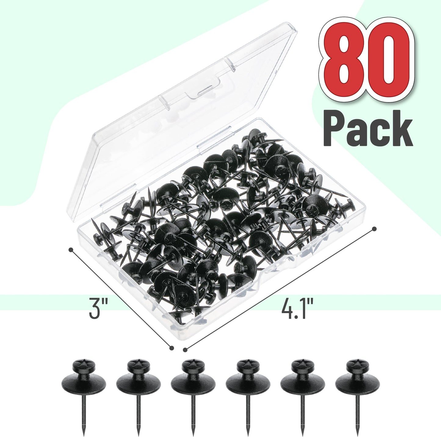 Mr. Pen- Double Headed Picture Hanging Nails, 80 Pack, Black, Picture Nails, Tacks for Wall Hangings, Wall Pins for Hanging, Wall Nails for Hanging, Thumb Tacks for Wall Hanging, Picture Hangers