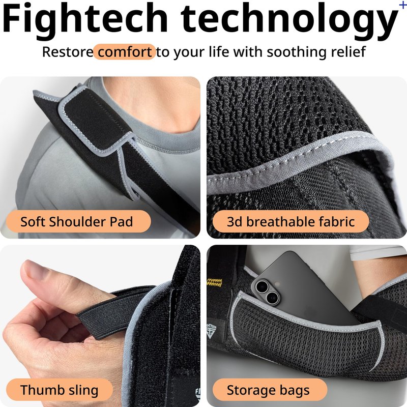 Arm Sling Shoulder Immobilizer for Men and Women - Shoulder Injury – Breathable Mesh with Thumb Loop, Padded Strap & Phone Pocket – Adjustable Support for Rotator Cuff, Dislocation, Fracture, Post-Surgery (Breathable Mesh, X-Large)