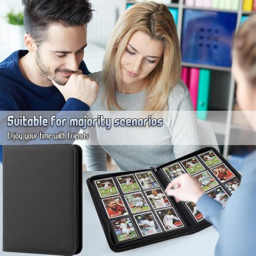 Arkeiliy Card Binder - 9 Pocket Double-Sided Trading Card Holder with 30 Sleeves | Black, Holds 540 MTG Cards