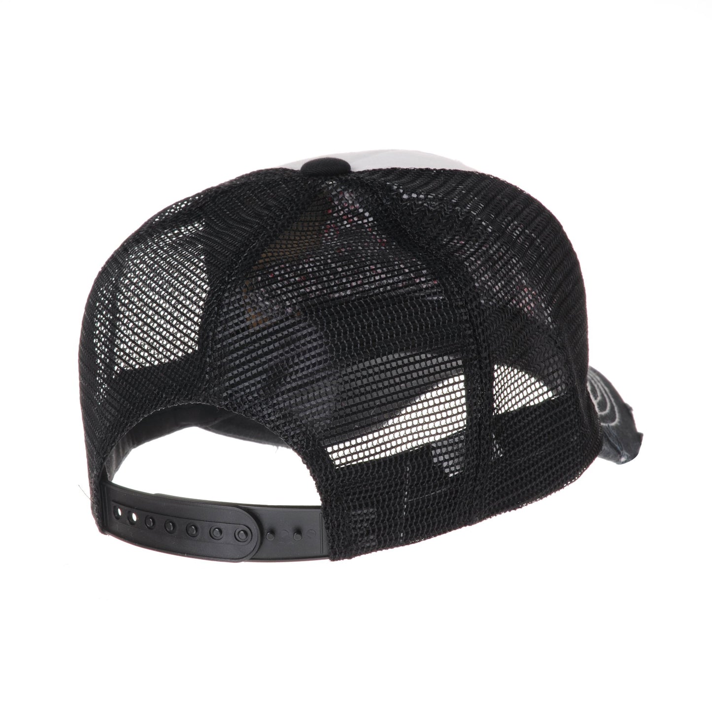 WITHMOONS Baseball Cap Vintage Style Mesh Distressed Washed Cotton Summer Dad Hat Trucker Cap Adjustable Star Patch for Men Women KR1185 (Black2)