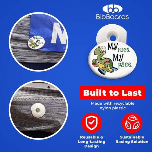 BibBoards Safety Lock Race Bib Clips - Snap & Lock Fasteners for Runners | 4 Pack, Non-Magnetic, Eliminate Safety Pins