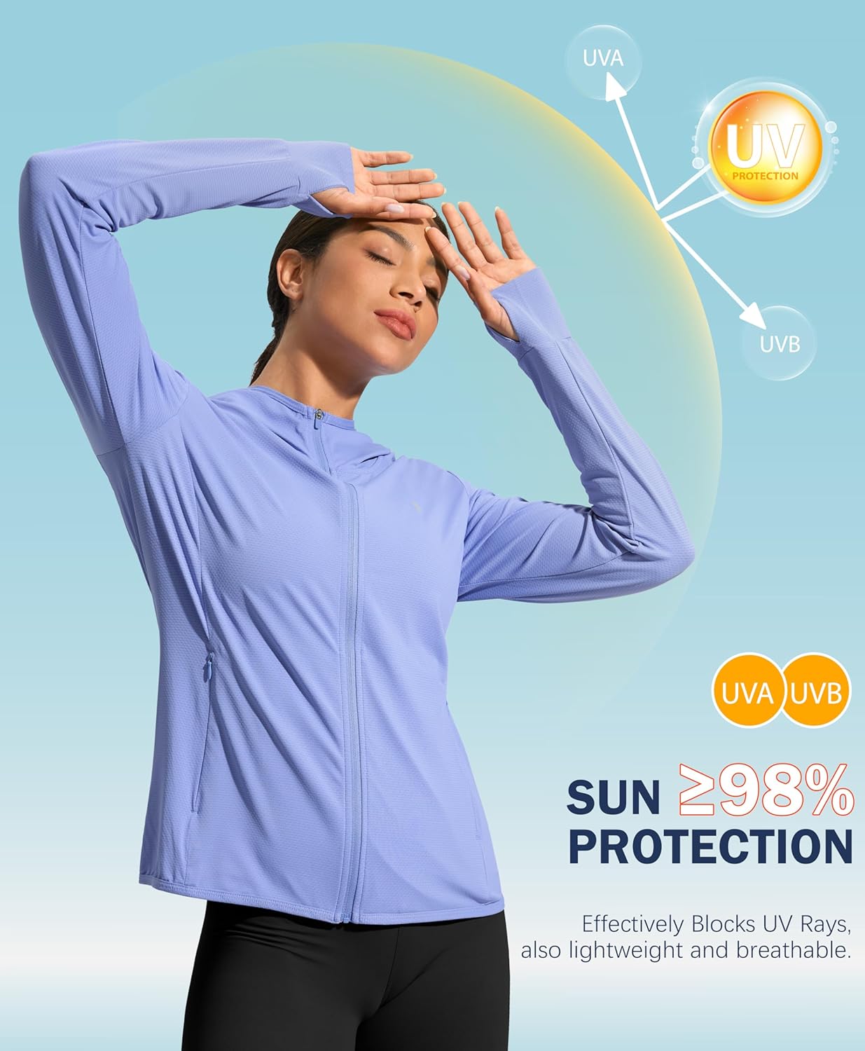 Soothfeel Women's Sun Protection Hoodie Jacket - Lightweight UPF 50+ Long Sleeve Outdoor Shirt with Pocket