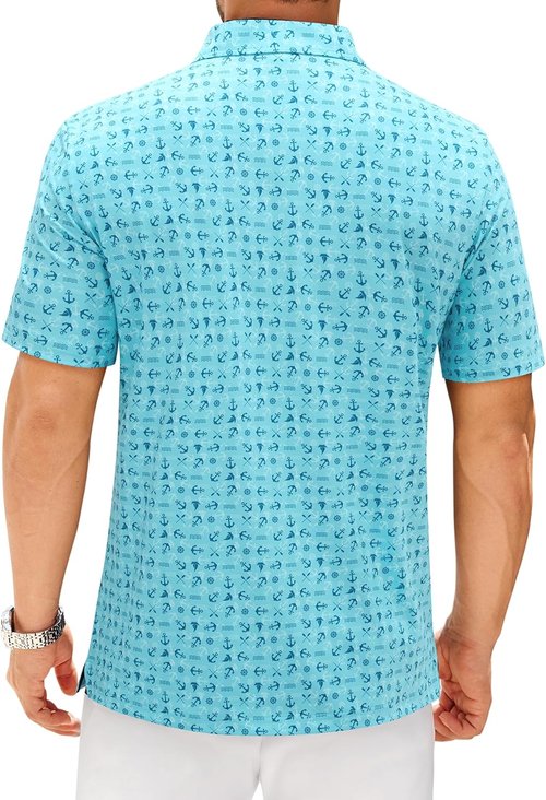 Alimens & Gentle Men's Moisture-Wicking Polo Shirt - Short Sleeve Golf & Tennis Style