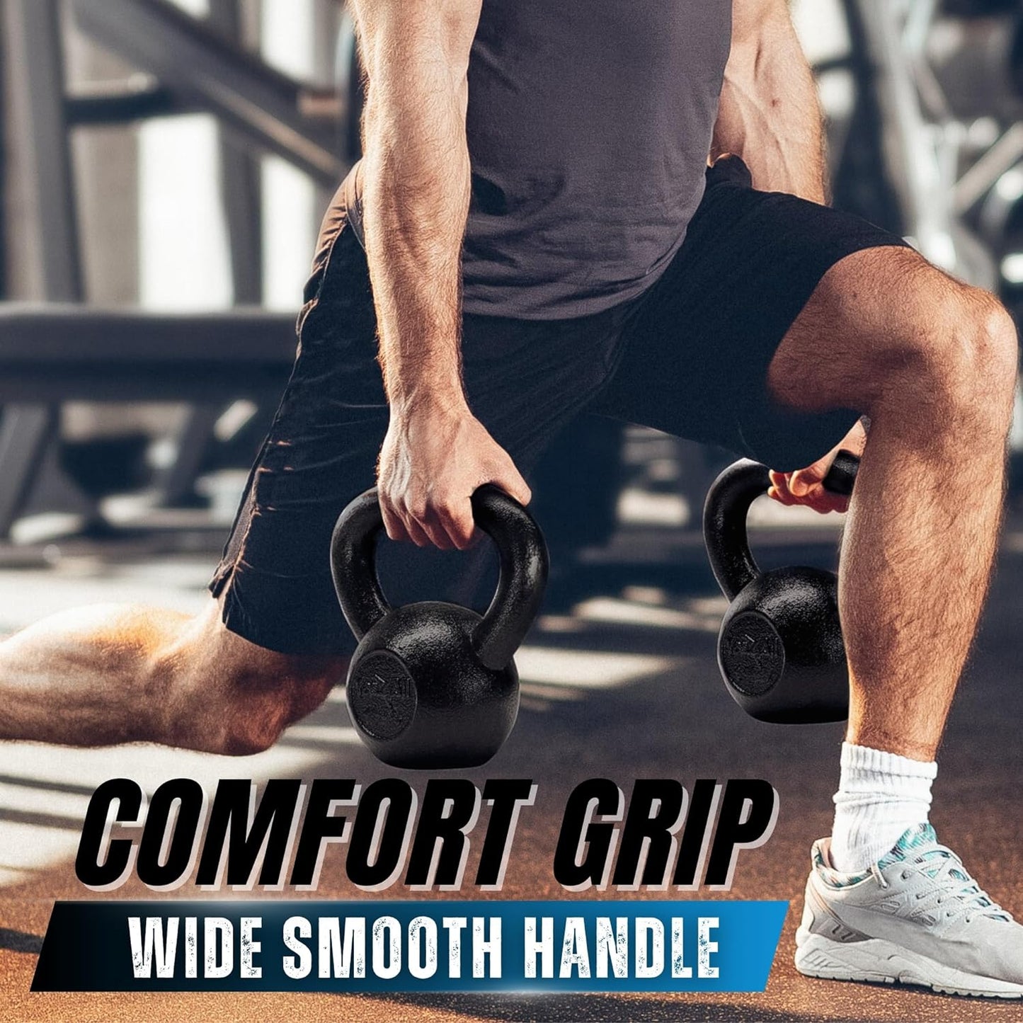 Yes4All Cast Iron Kettlebell Set | Strength Training for Full Body Workout - 5-80 Lbs Options